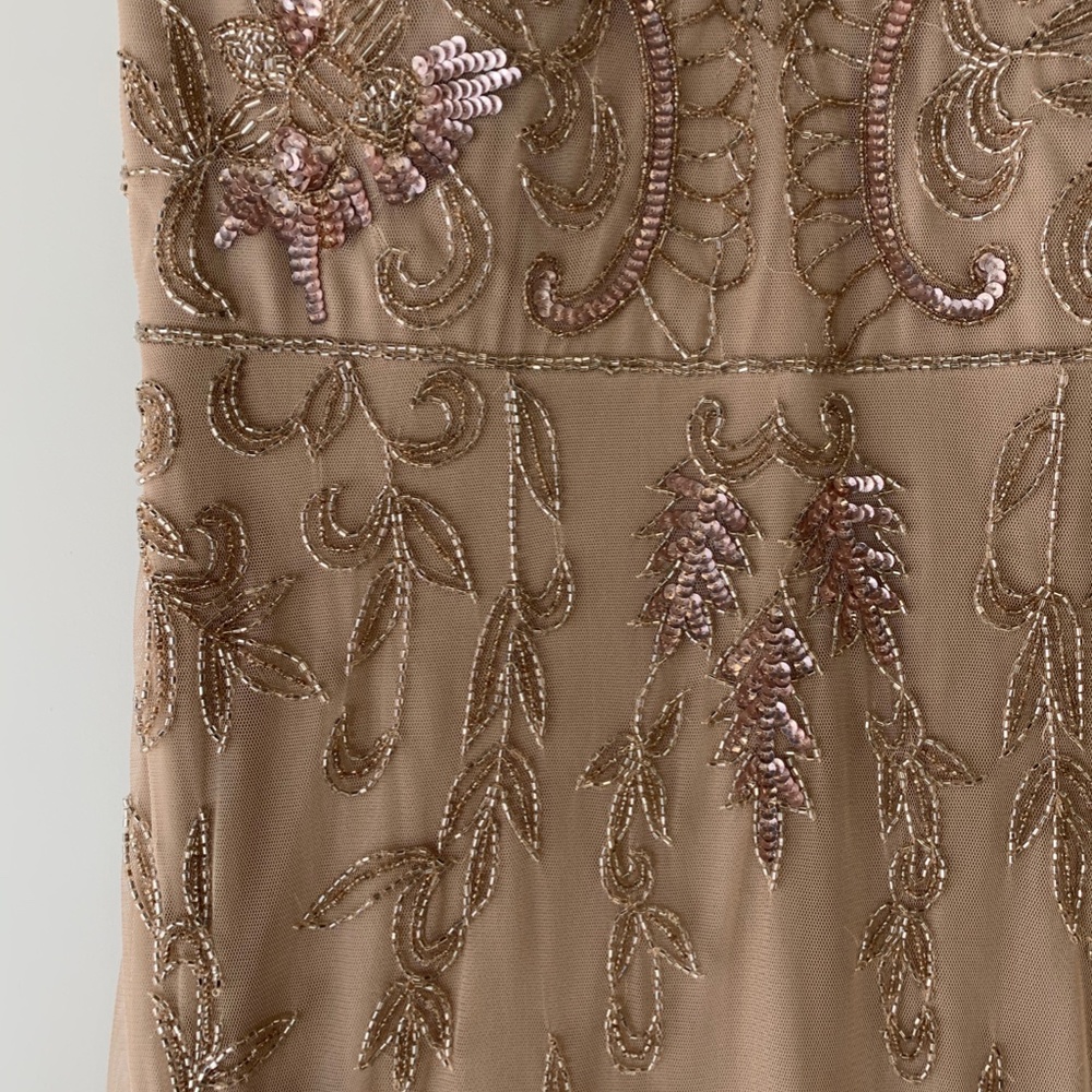 Adrianna Papell beaded Champagne Dress - Picture 4 of 4